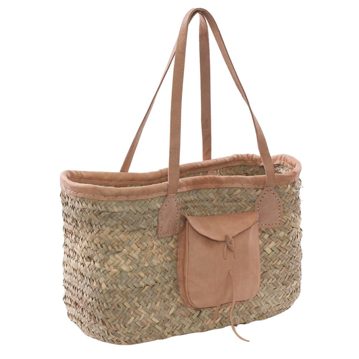 Borsa in palma con tasca 18x40H30 - Milano 7 Arte e Design