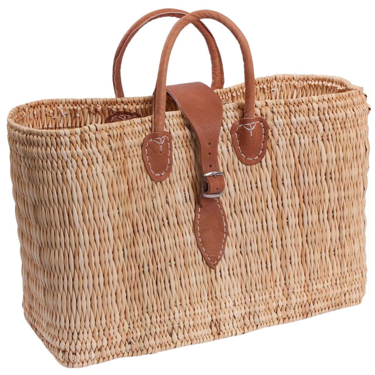 Borsa rettangolare in giunco 46X20H30