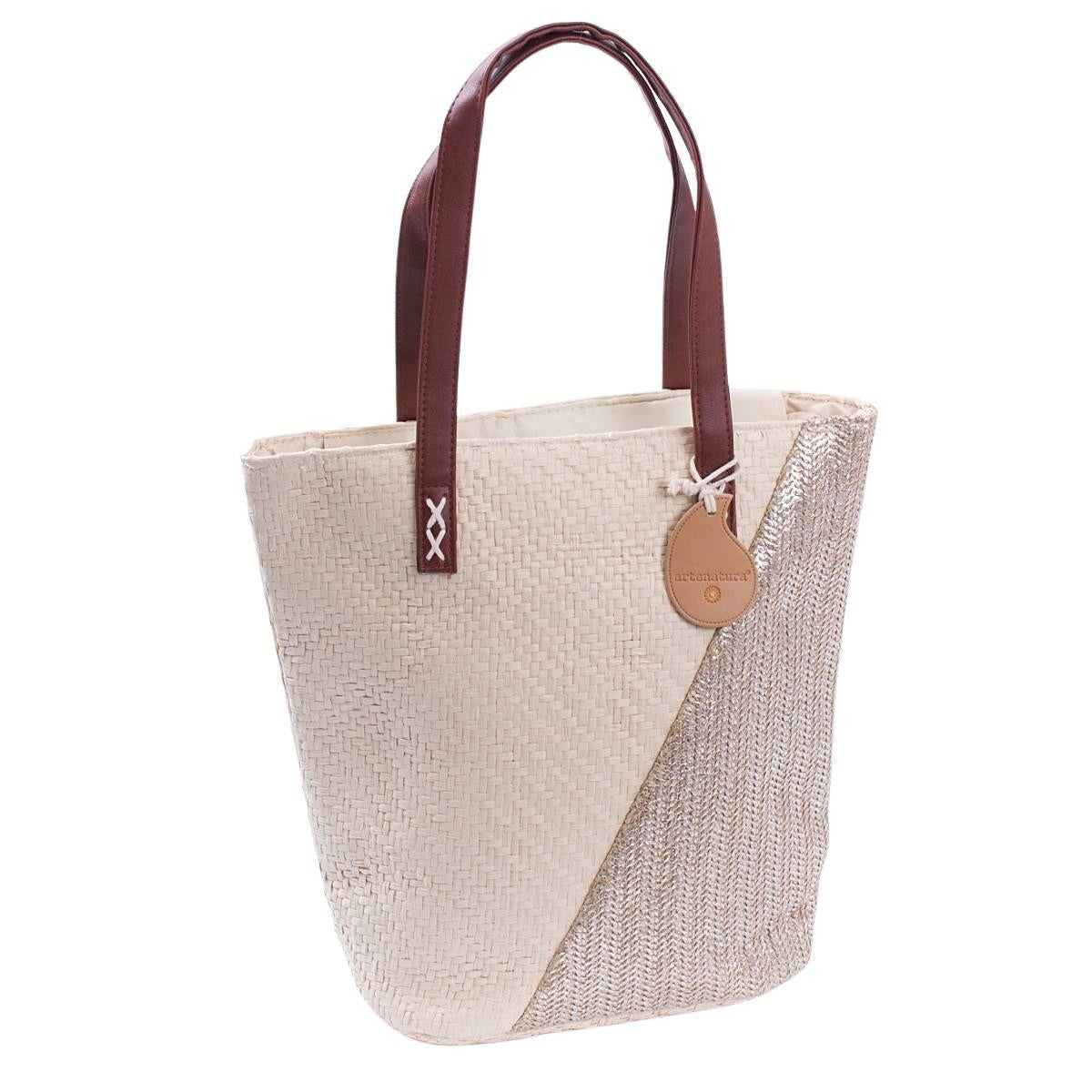 Borsa bicolore con manici in ecopelle 36XH33 - Milano 7 Arte e Design