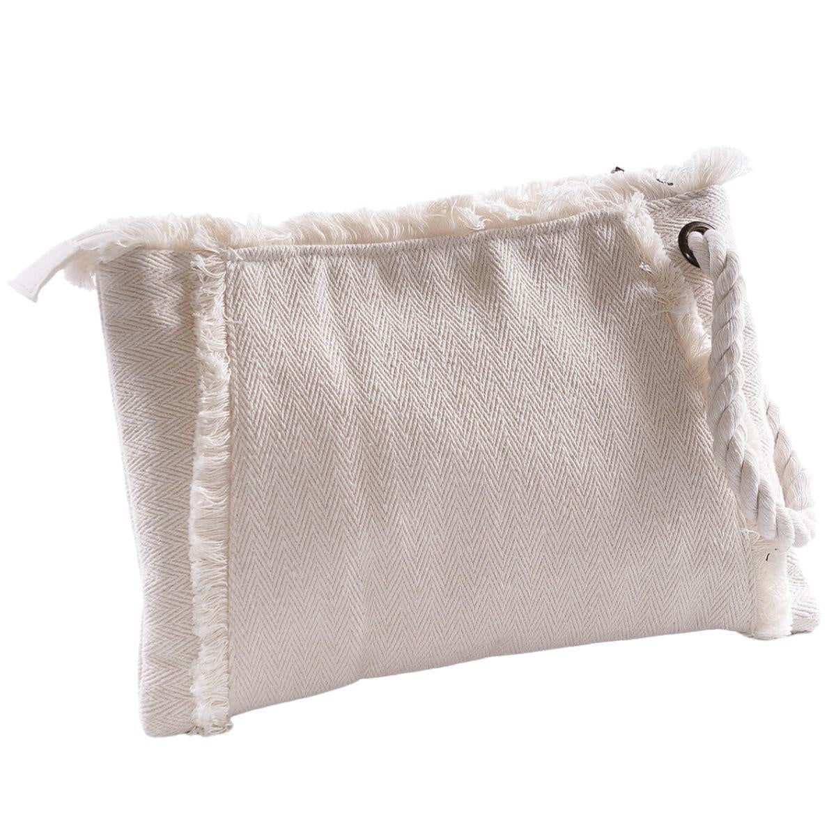 Pochette in tela di cotone beige 30XH20