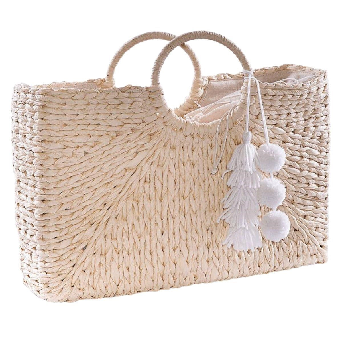 Borsa rettangolare in fibre naturali 47x12H32 - Milano 7 Arte e Design