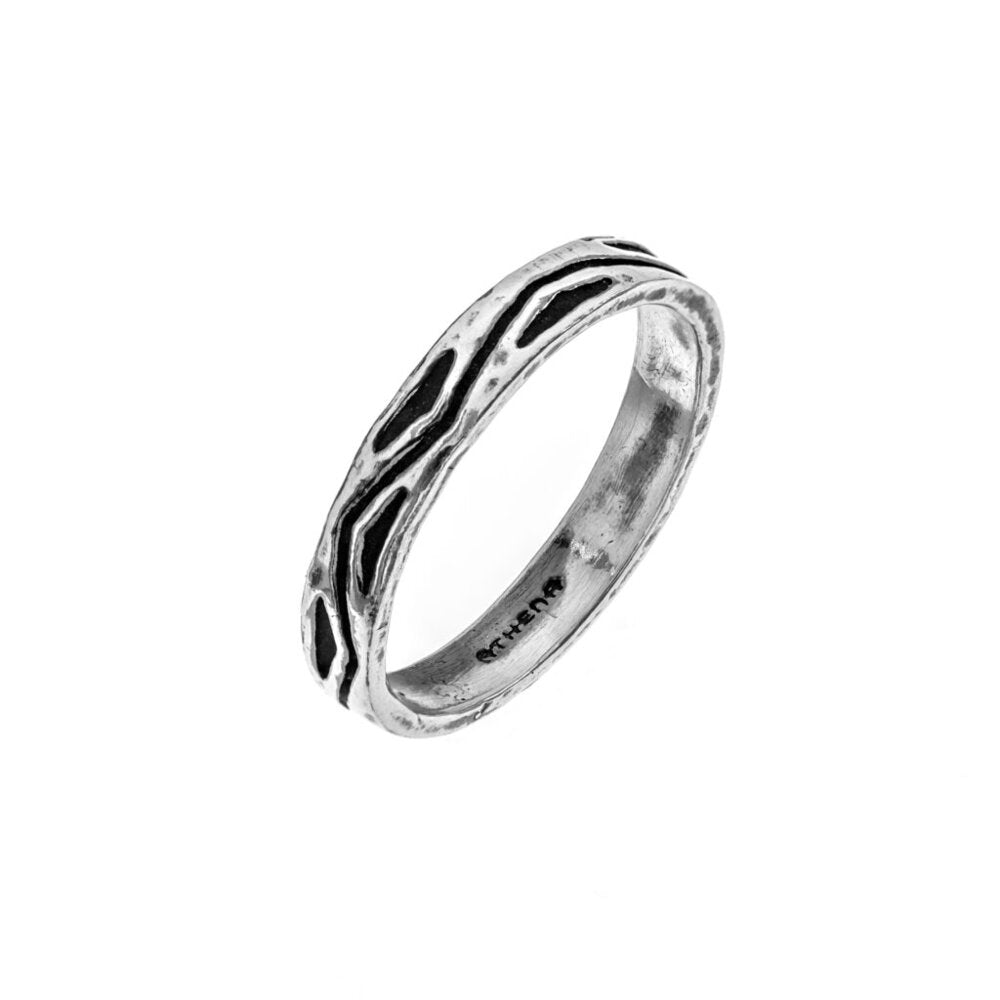 AT1335B - ANELLO UOMO IN ARGENTO 925‰ BRUNITO - Milano 7 Arte e Design