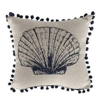 CUSCINO CONCHIGLIA BLU CM28X28H8