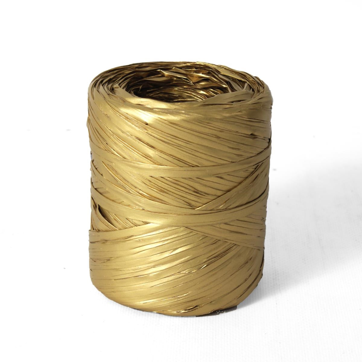 Rocchetto in rafia sintetica dorata 200 mt - Milano 7 Arte e Design