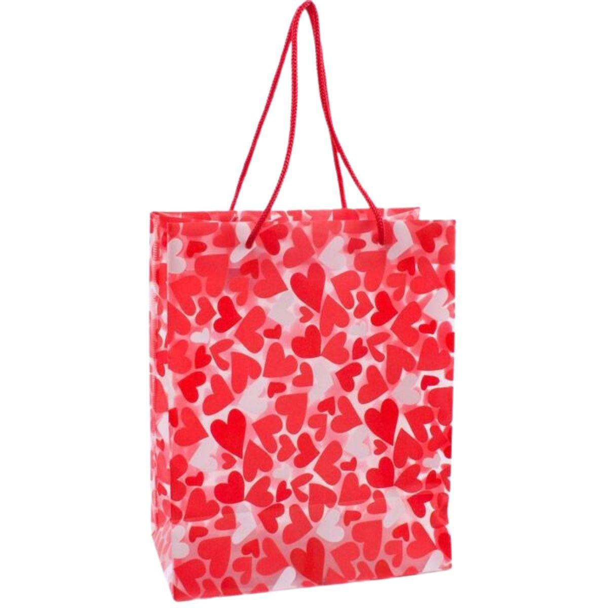 Shopper in pvc con stampa cuori 20H11 in confezione da 6 - Milano 7 Arte e Design