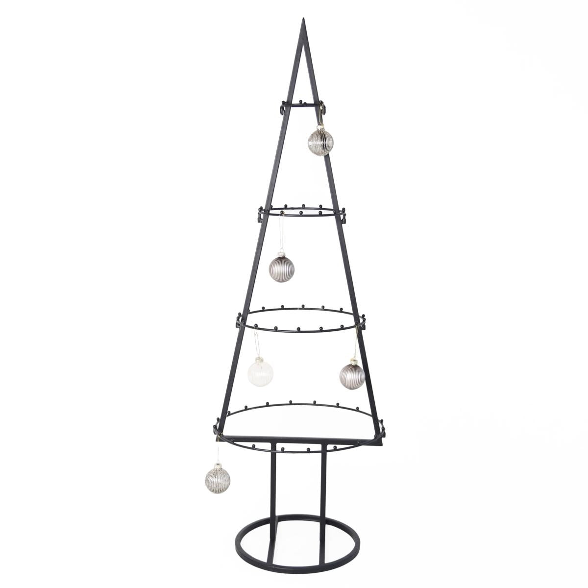 Decorazione albero stilizzato in metallo nero 41X40H125