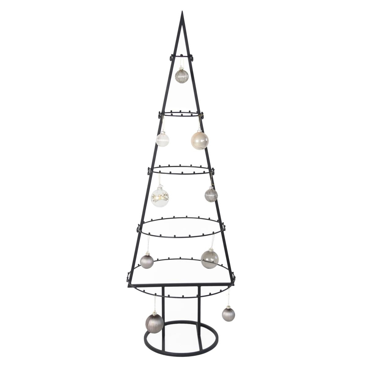 Decorazione albero stilizzato in metallo nero 51X50H151