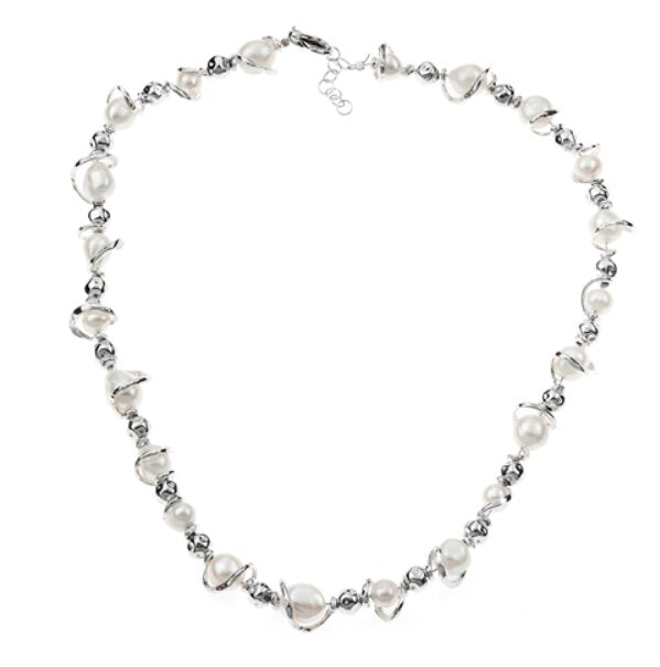 MPCN5317 - COLLANA IN ARGENTO 925 NATURALE E PERLE - Milano 7 Arte e Design