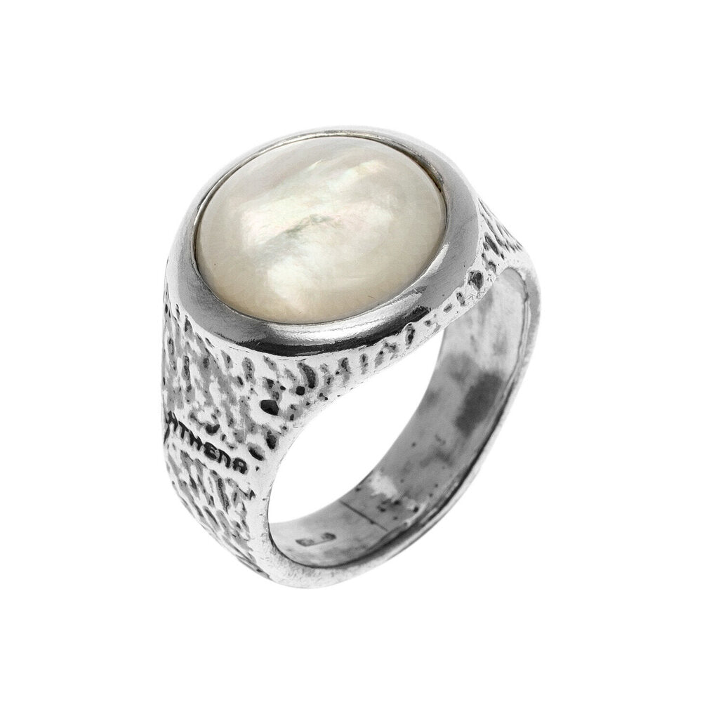 MPAT1230B - ANELLO UNISEX IN ARGENTO 925‰ NATURALE E PIETRA - Milano 7 Arte e Design