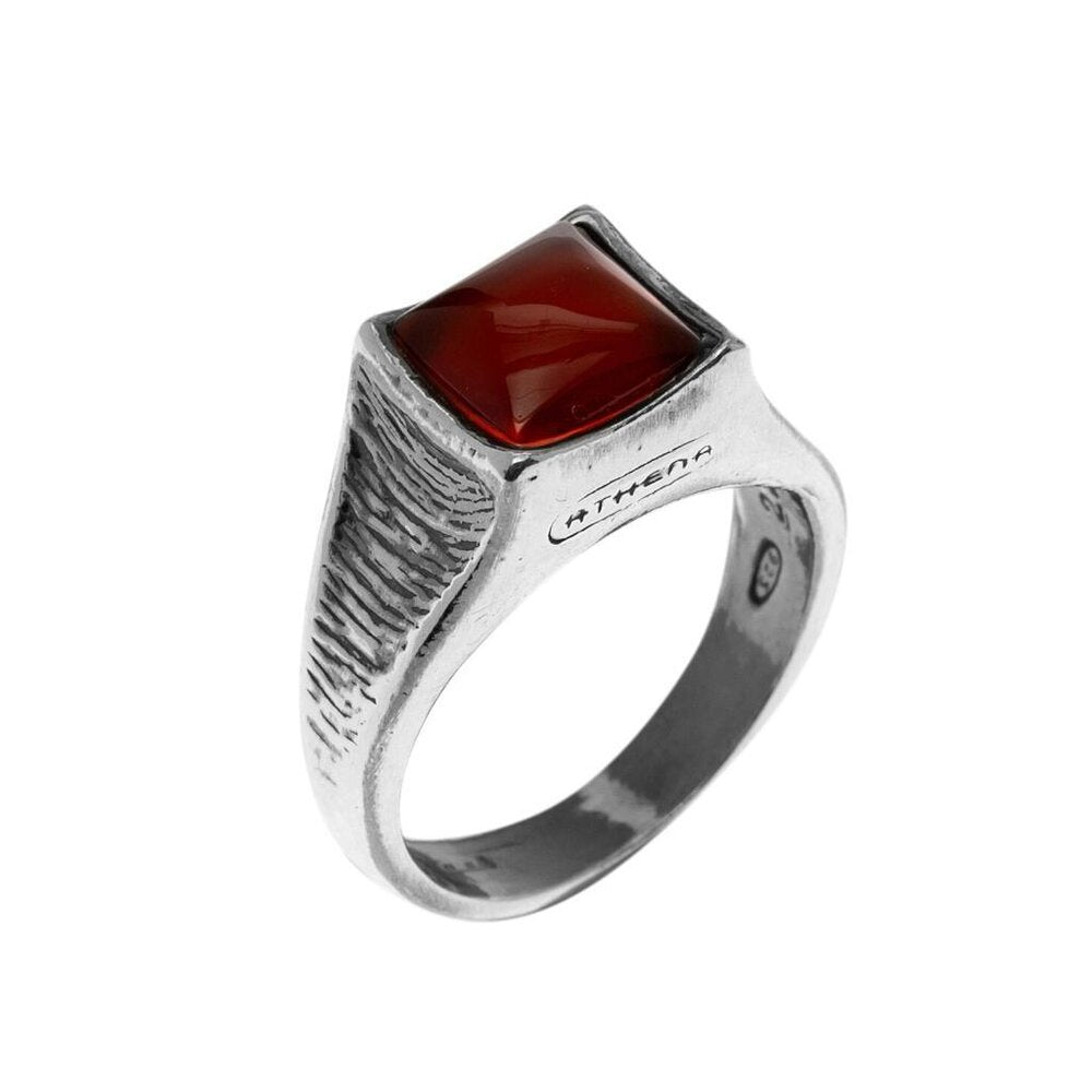 MPAT1235B - ANELLO UOMO IN ARGENTO 925‰ BRUNITO E PIETRA - Milano 7 Arte e Design