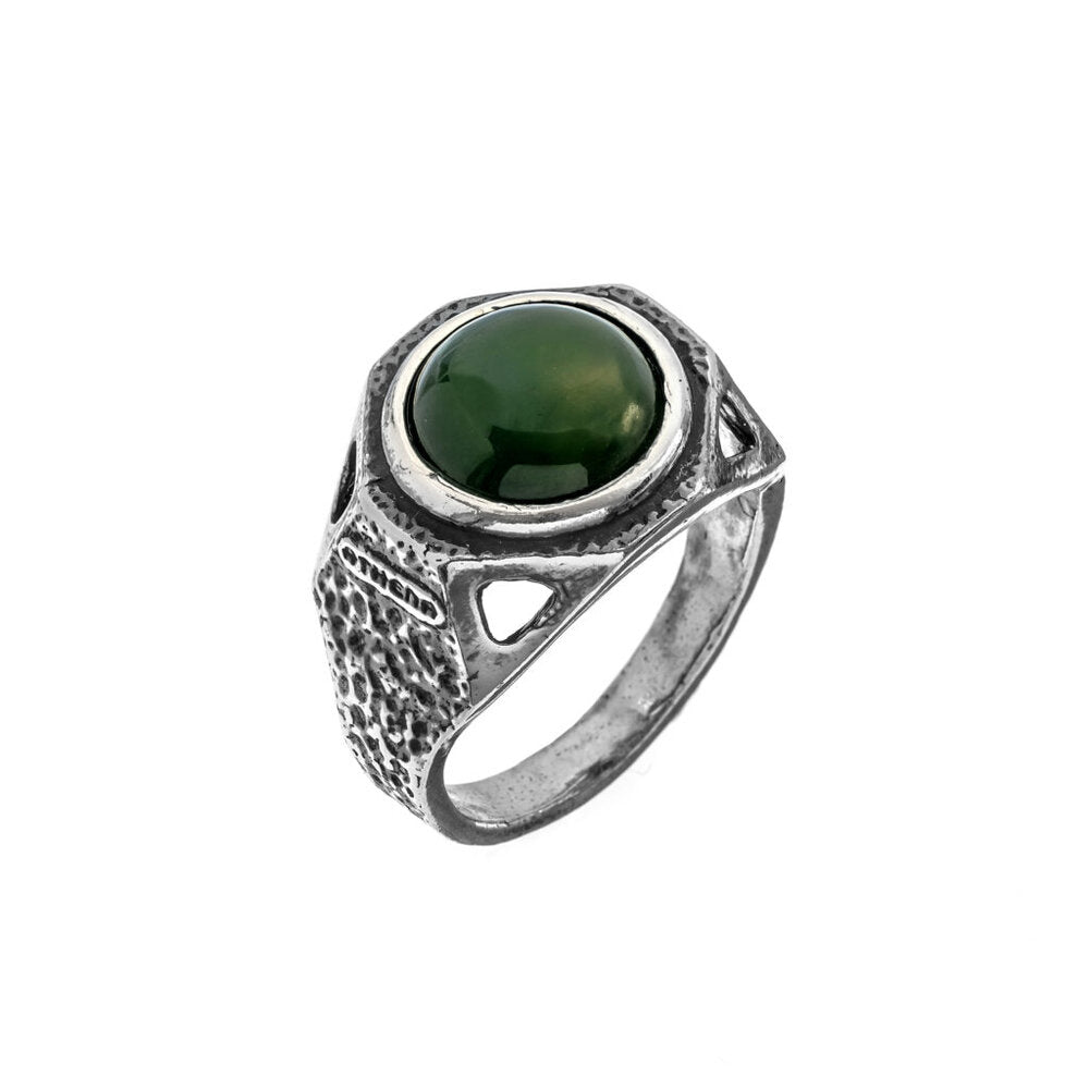 MPAT1329B - ANELLO UOMO IN ARGENTO 925‰ BRUNITO E PIETRA - Milano 7 Arte e Design
