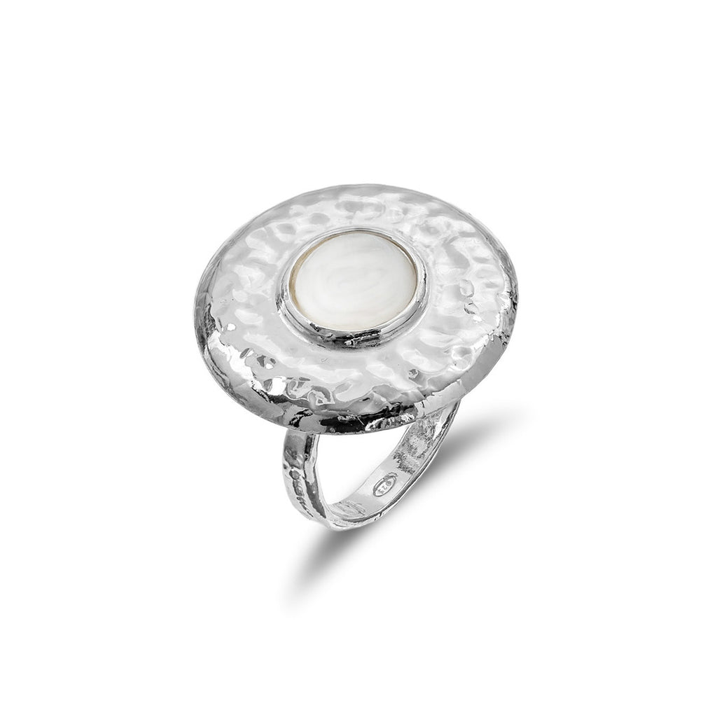 MPAT1395 - ANELLO IN ARGENTO 925‰ NATURALE E MADREPERLA - Milano 7 Arte e Design