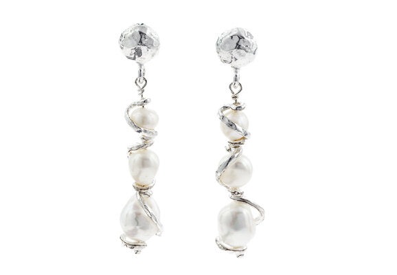 MPOR6663 - COPPIA DI ORECCHINI IN AG925 NATURALE E PERLE - Milano 7 Arte e Design