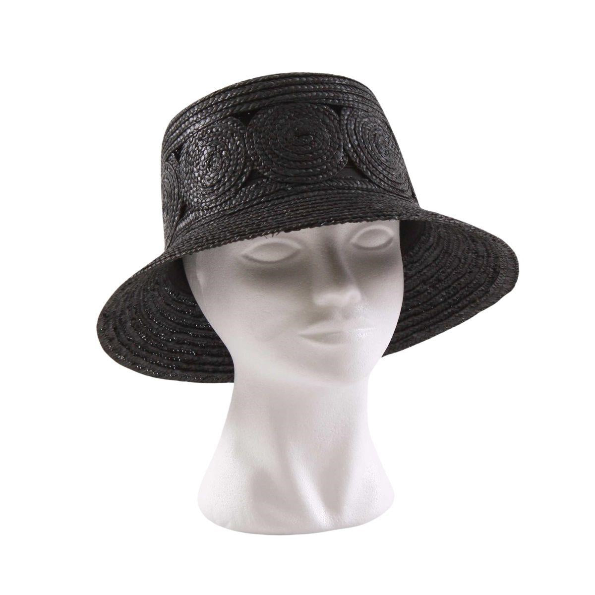 CAPPELLO NERO 100% PAGLIA NATURALE TAGLIA REGOLABILE