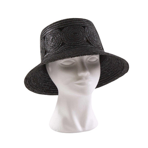 CAPPELLO NERO 100% PAGLIA NATURALE TAGLIA REGOLABILE - Milano 7 Arte e Design