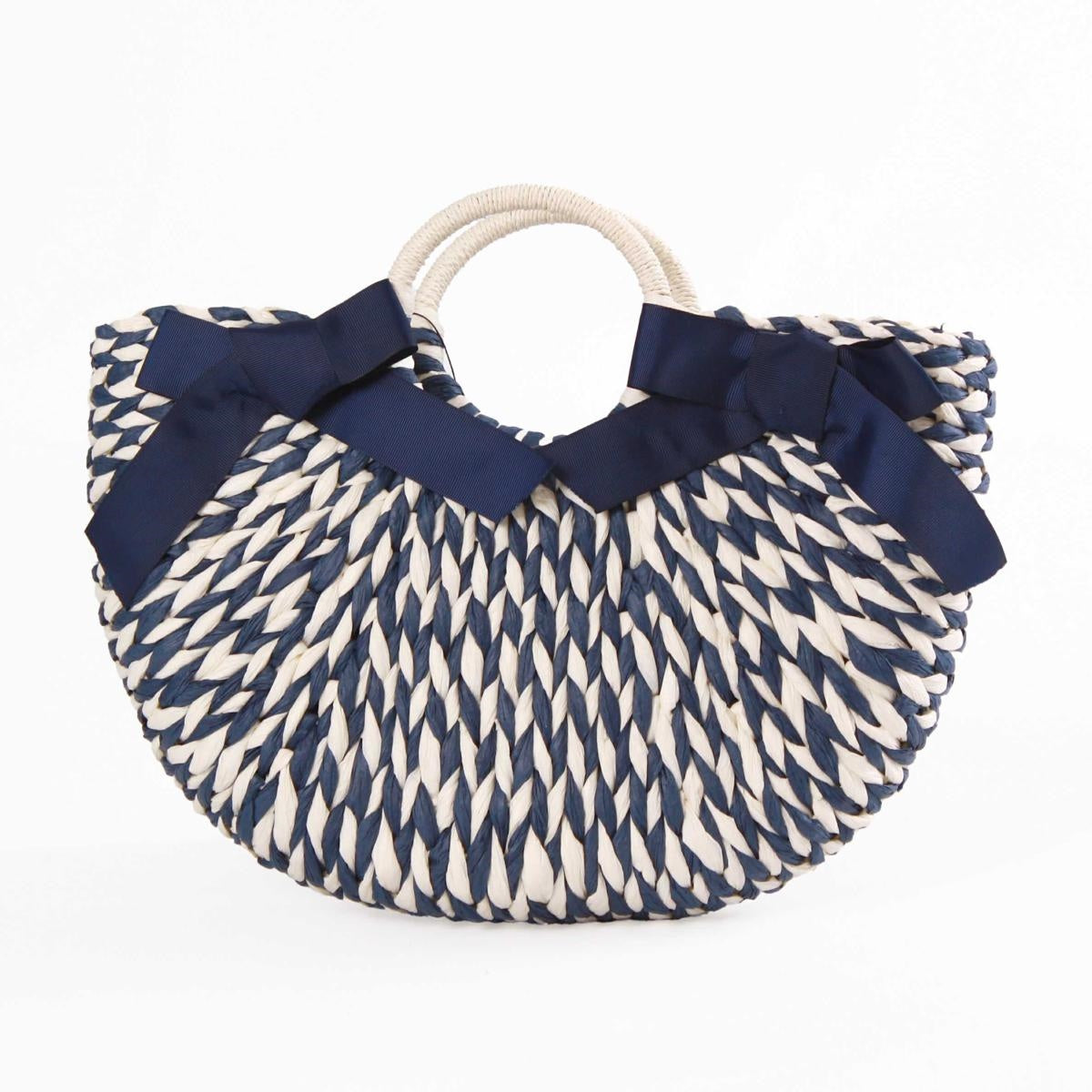 BORSA BIANCA BLU FIOCCHI 100% CELLULOSA TESSILE var.unica - Milano 7 Arte e Design