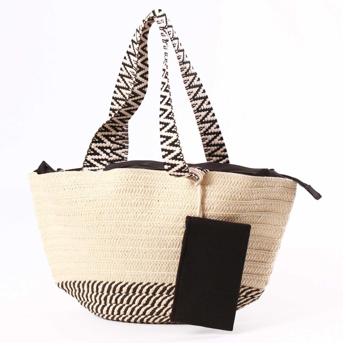 BORSA BIANCA NERA 100% CELLULOSA TESSILE var.unica