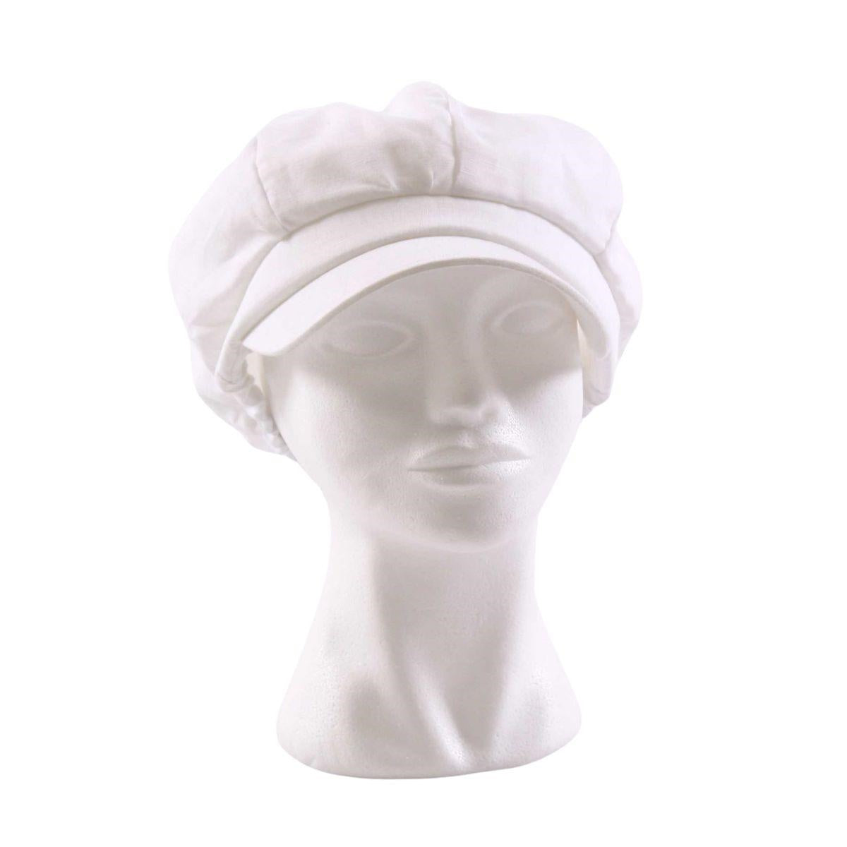 CAPPELLO monello lino bianco 100% LINO - Milano 7 Arte e Design