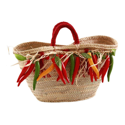 BORSA                   100% PAGLIA NATURALE DECORO PEPERONI - Milano 7 Arte e Design