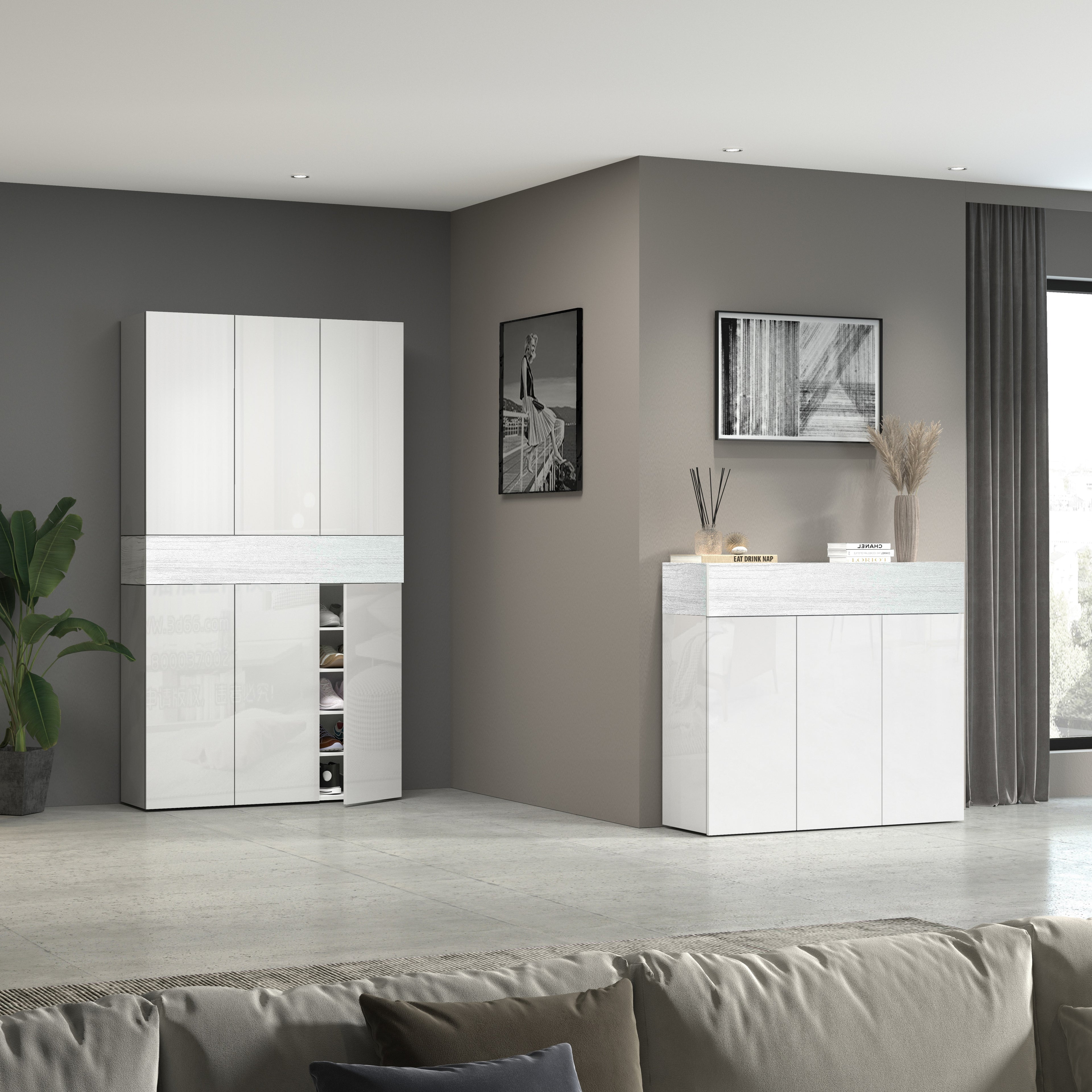 Armadio scarpiera SAVONA a 6 ante con 1 ribalta