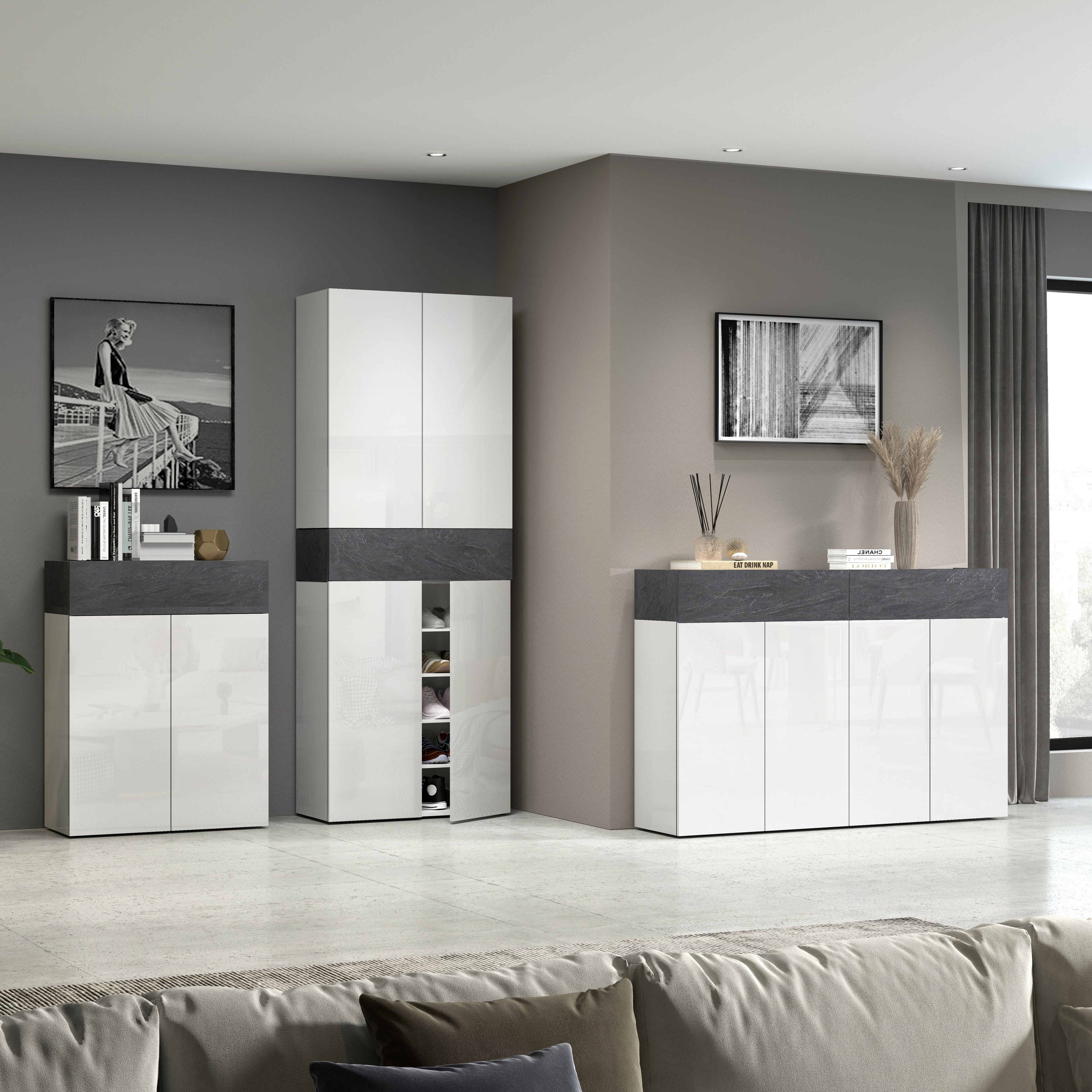 Armadio scarpiera SAVONA con 4 ante e 1 ribalta