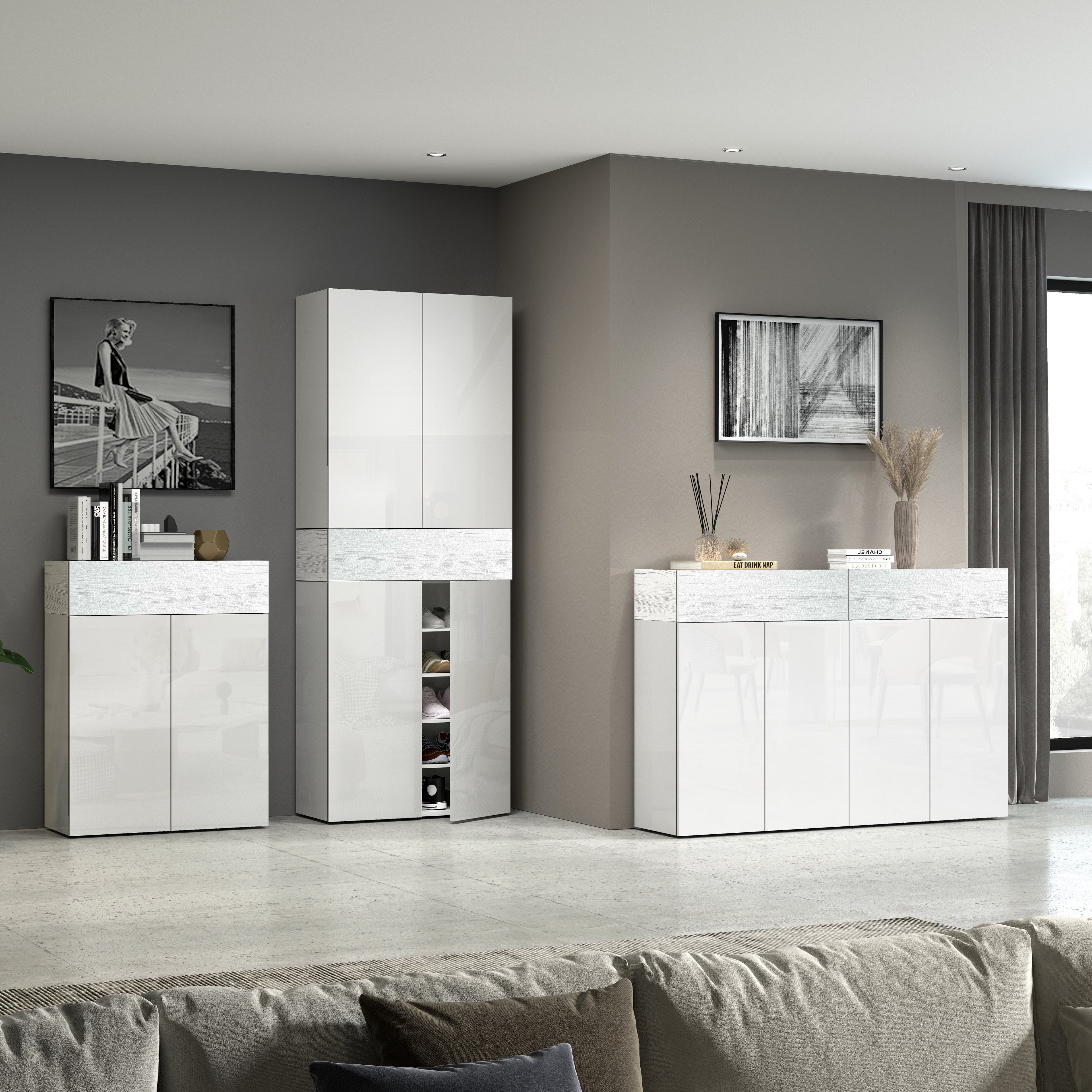 Armadio scarpiera SAVONA con 4 ante e 1 ribalta