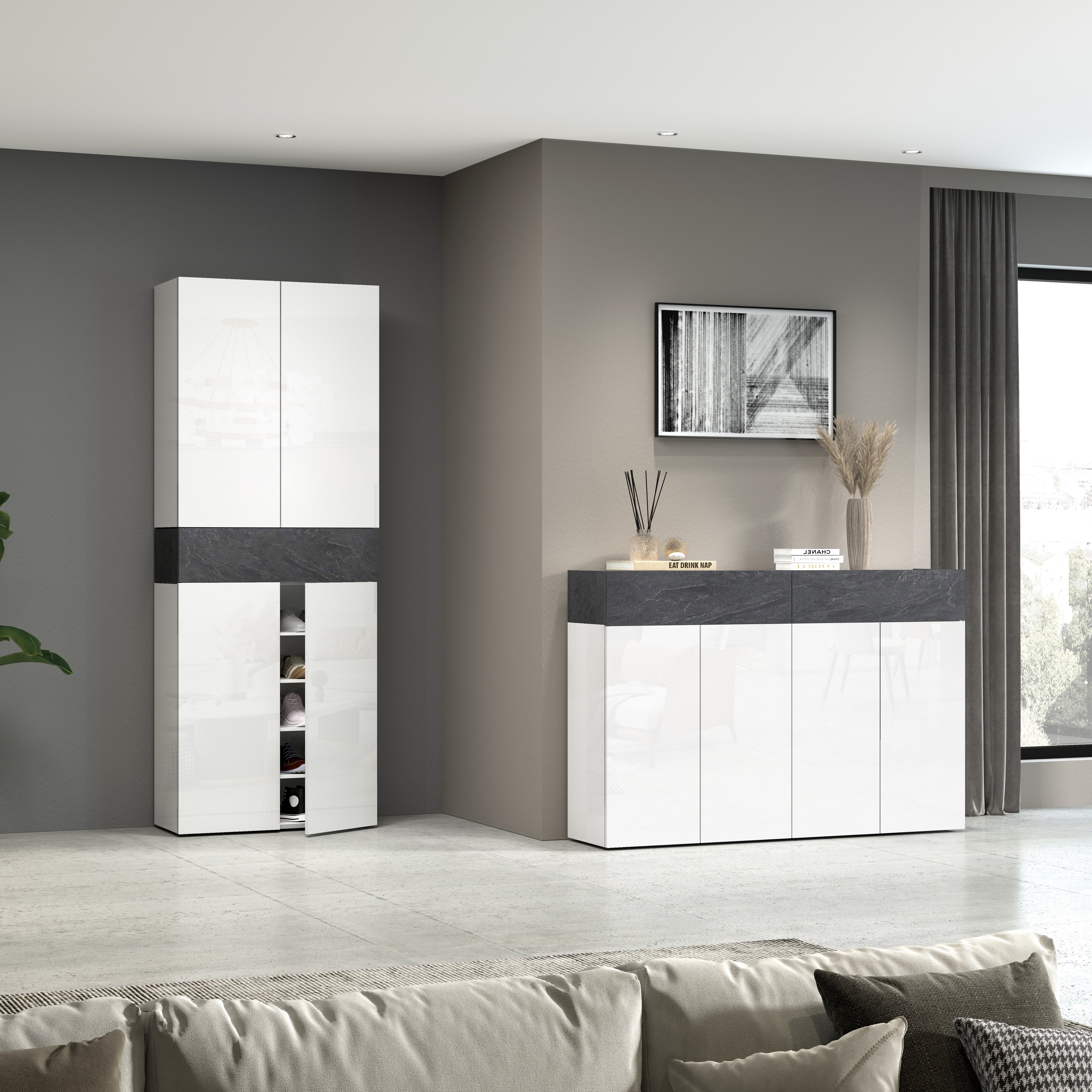 Armadio scarpiera SAVONA con 4 ante e 1 ribalta