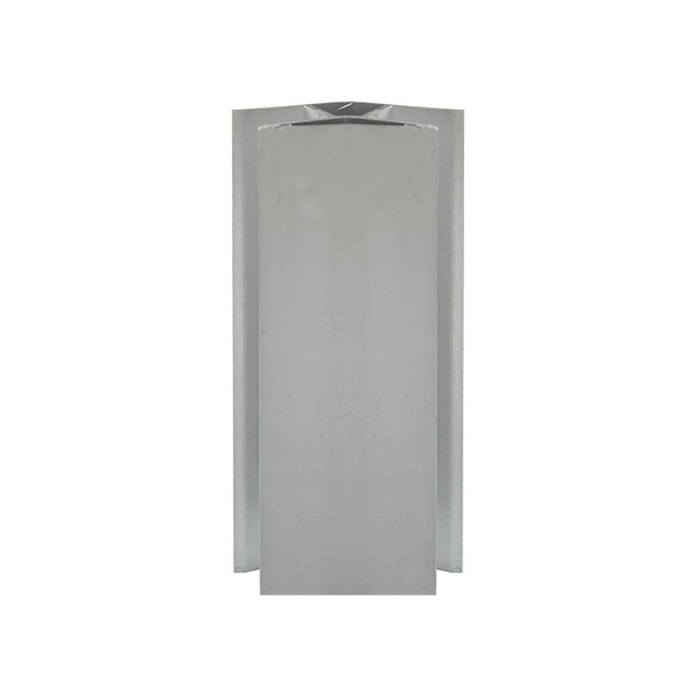 Angolare per zoccolo 90° R12 doppio rivestimento in PVC alluminio satinato H 10 cm.