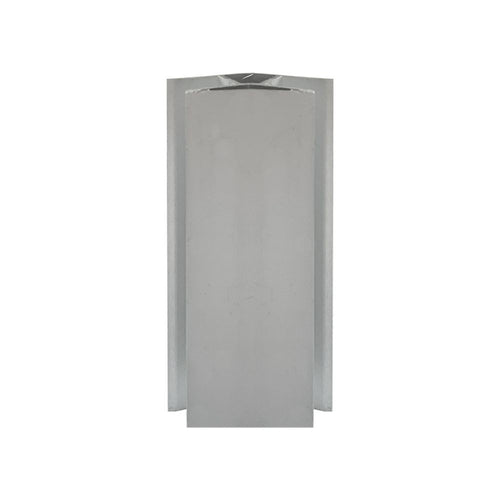 Angolare per zoccolo 90° R12 doppio rivestimento in PVC alluminio satinato H 10 cm.
