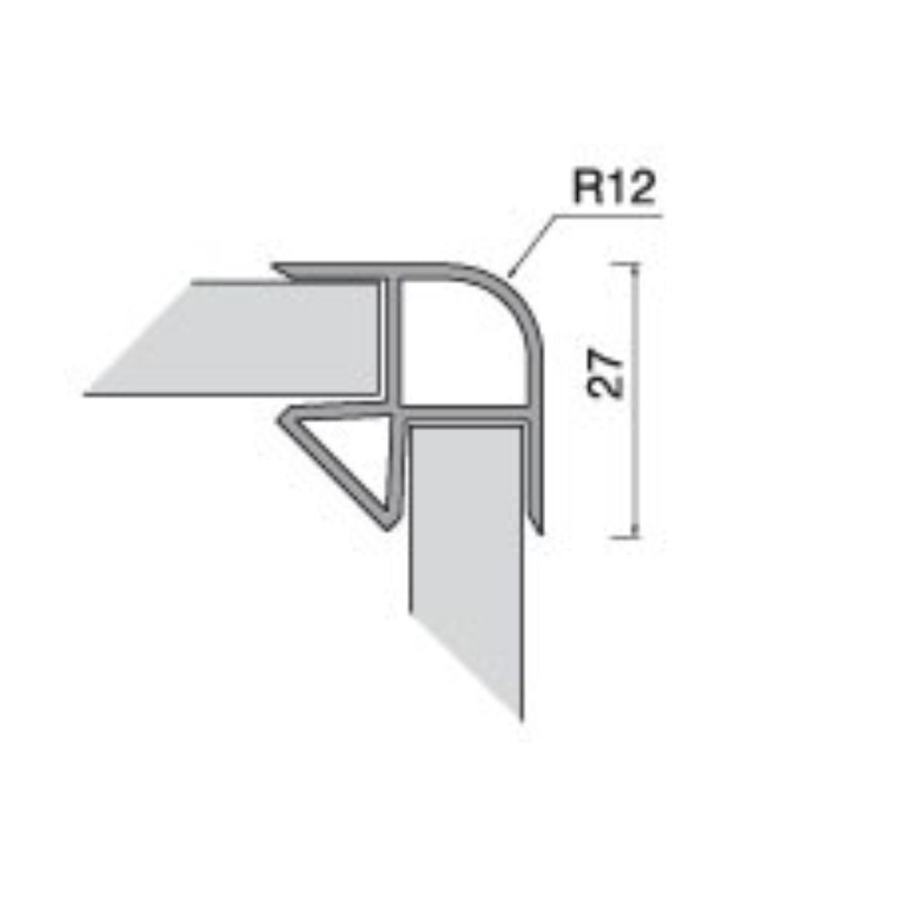 Angolare per zoccolo 90° R12 in noce arte povera H 10 cm.
