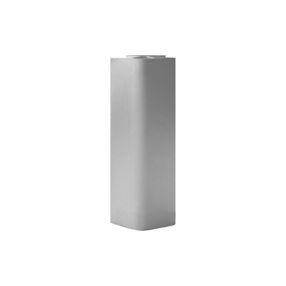 Angolare per zoccolo 90° R12 in pvc colore alluminio satinato H 9.7 cm.