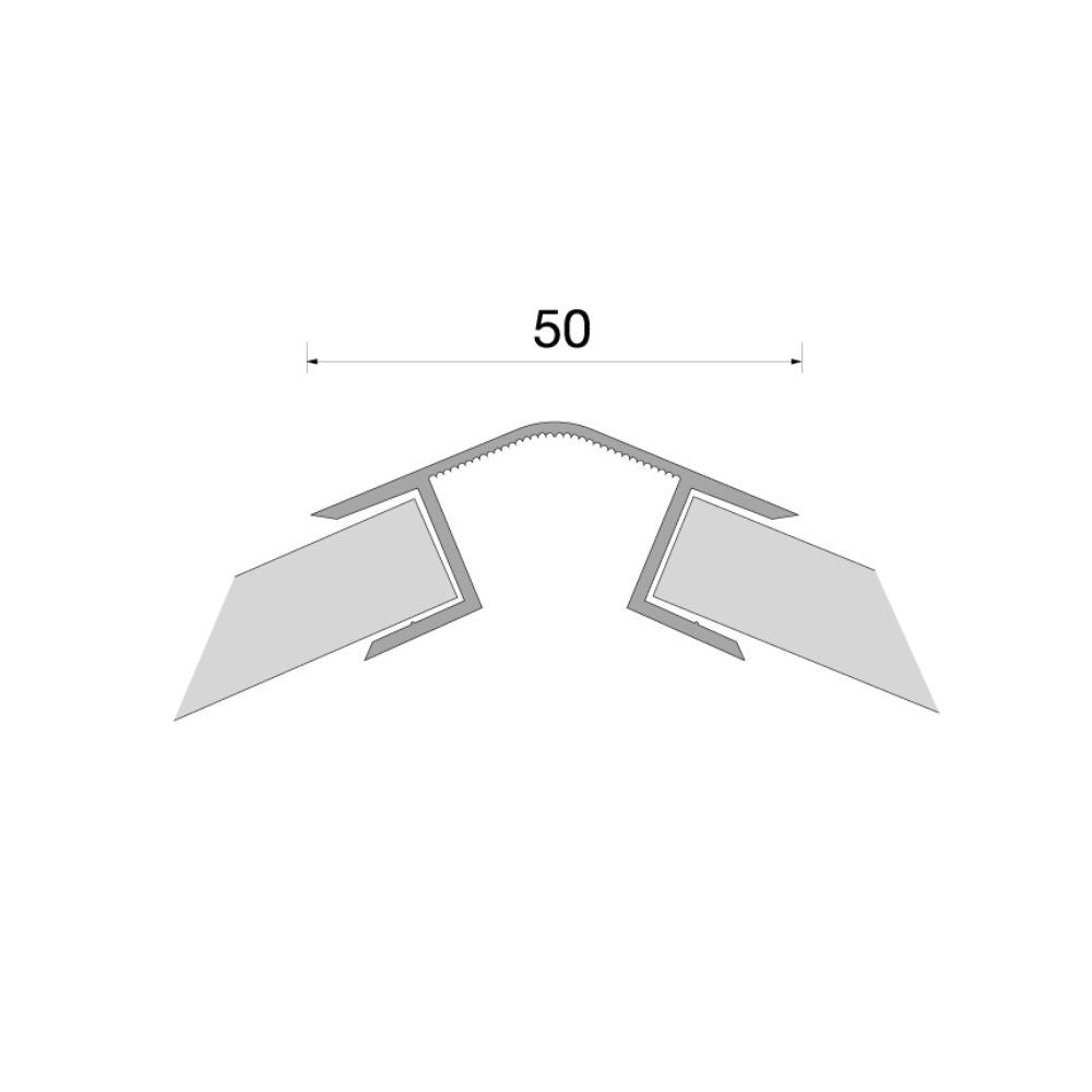 Angolare per zoccolo 90°/135° R12 in pvc colore alluminio satinato H 9.7 cm.