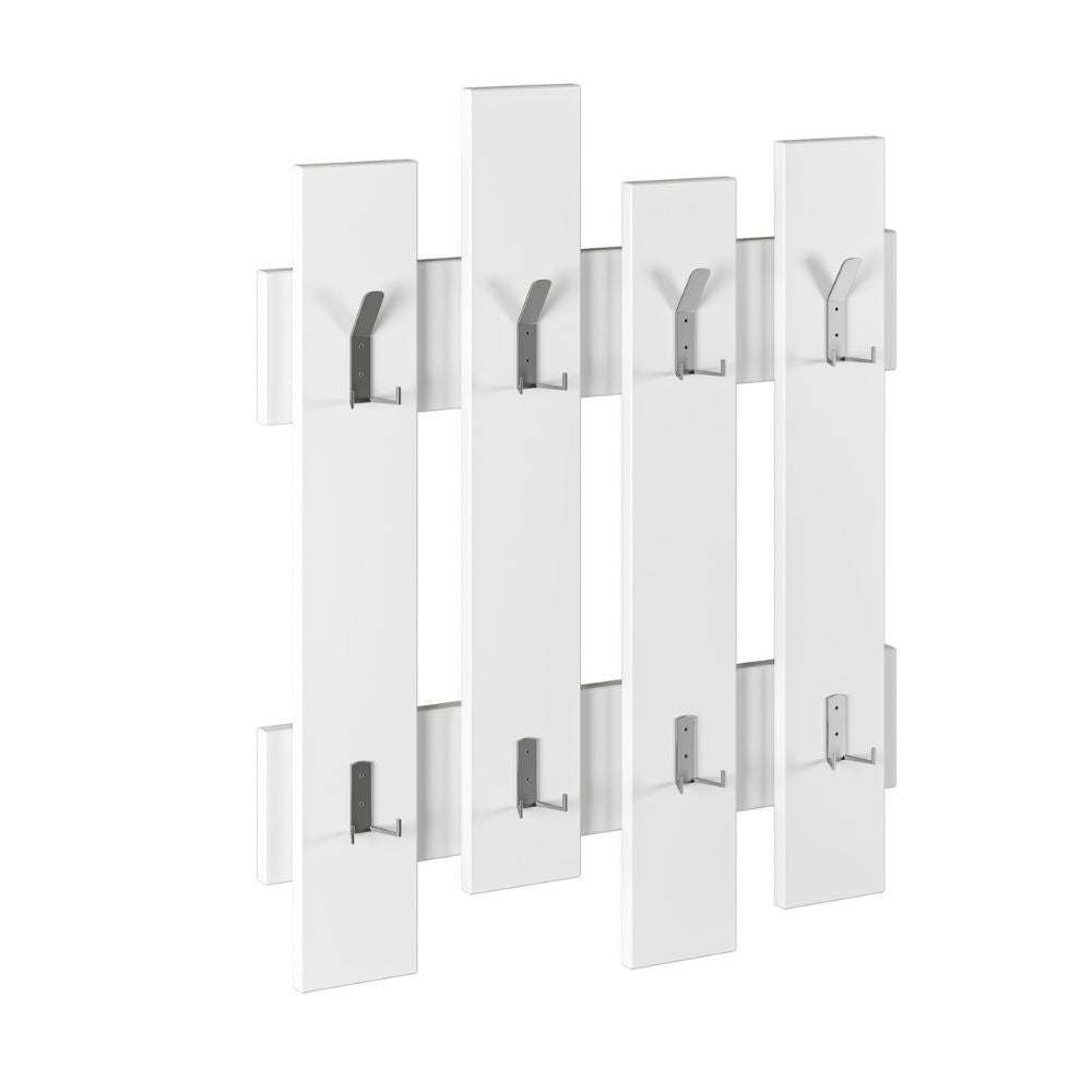 Appendiabiti a muro Wave bianco 8 ganci