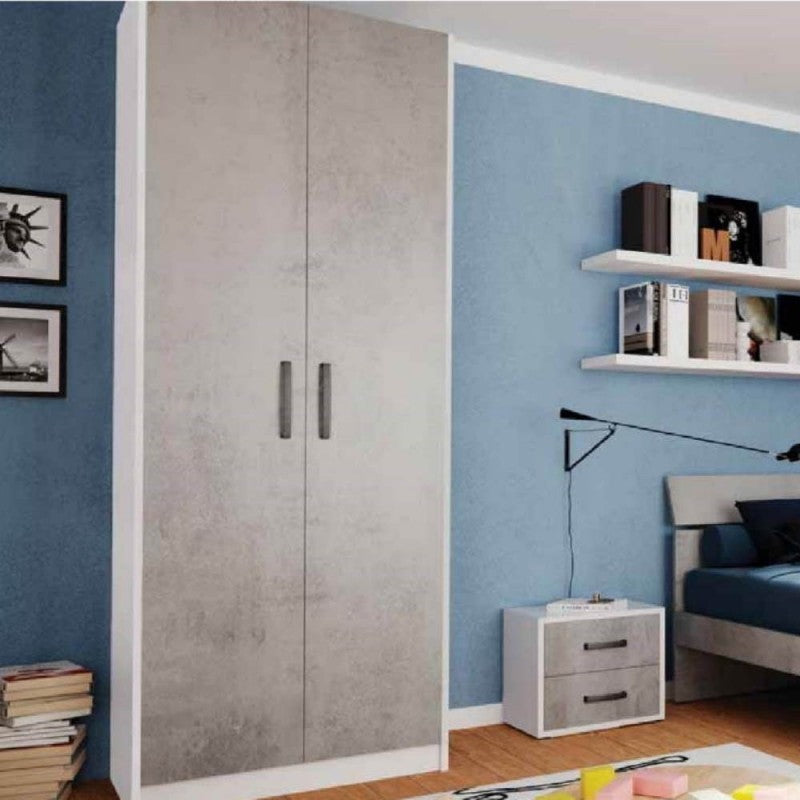 Armadio 247x58x90 due ante cemento