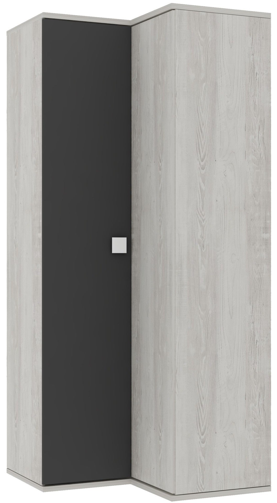 Armadio 98x96x223h angolare bianco consumato antracite