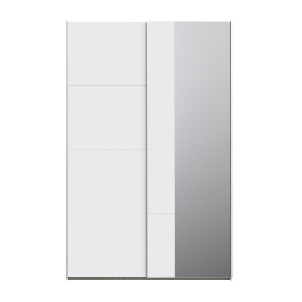 Armadio Afra 2 ante scorrevoli con specchio colore bianco