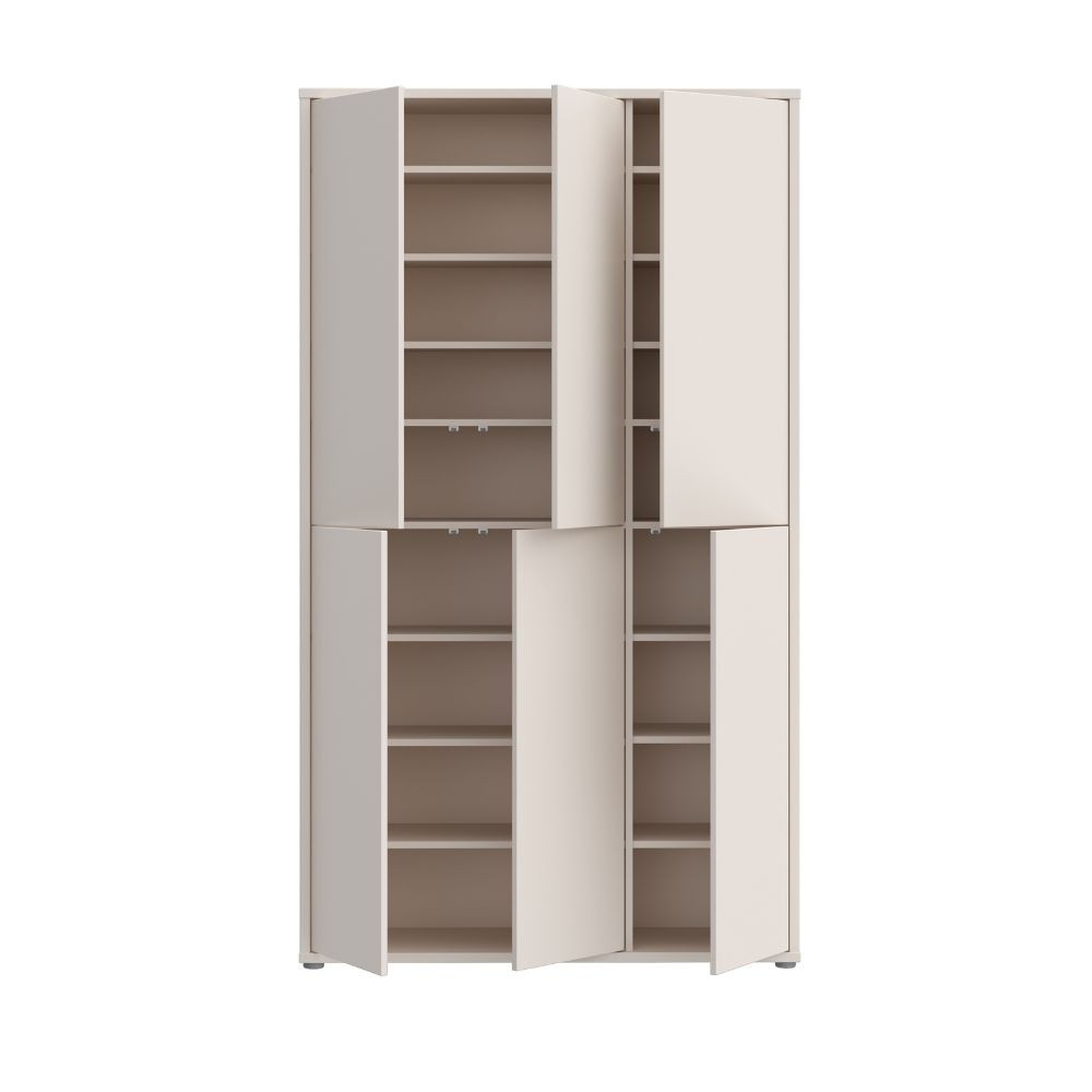 Armadio multiuso Medea 6 ante colore cashmere 109.2x34.9xH191.9 cm.