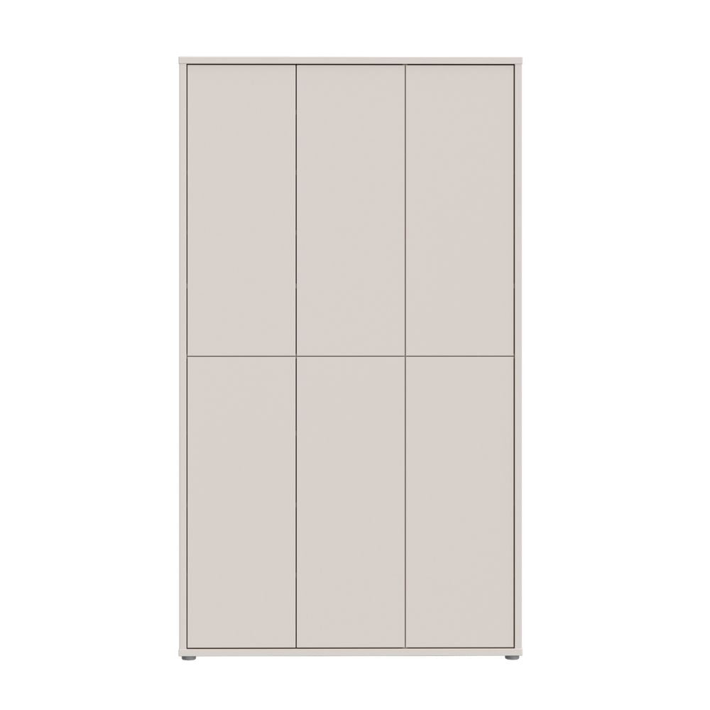 Armadio multiuso Medea 6 ante colore cashmere 109.2x34.9xH191.9 cm.