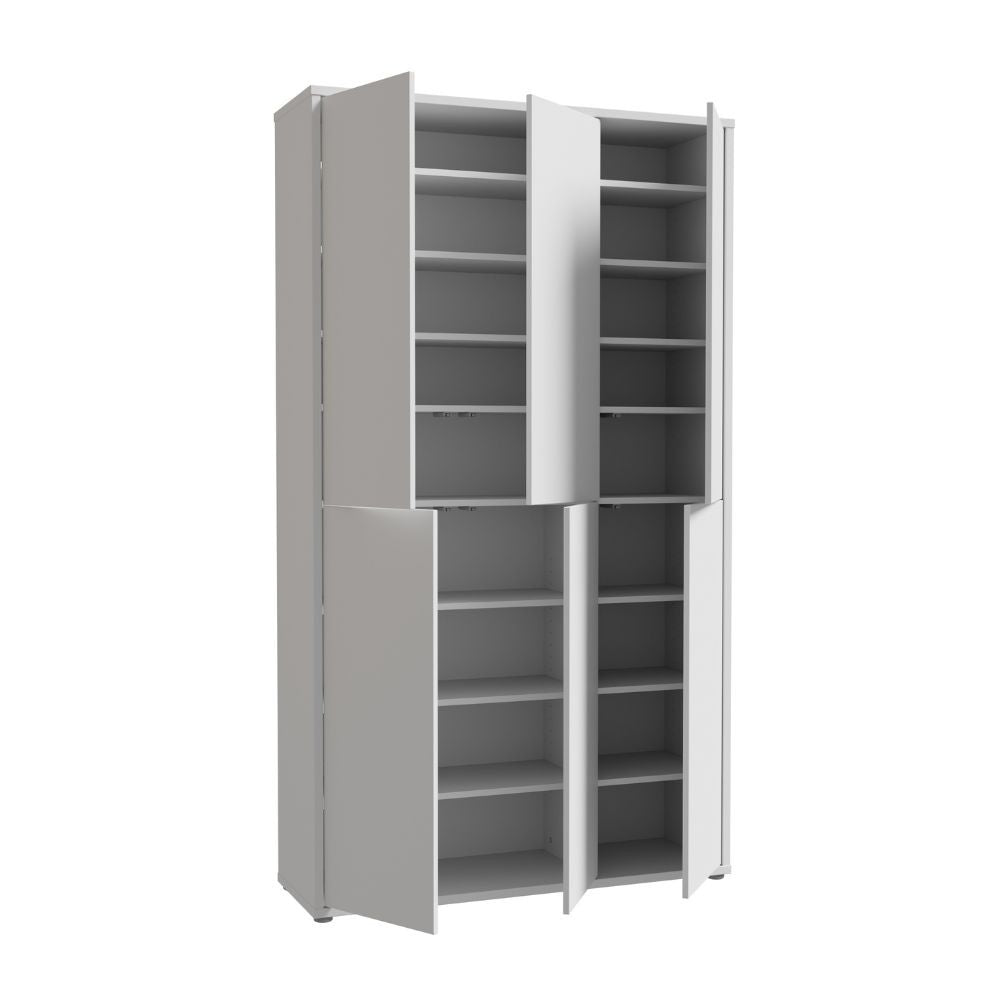 Armadio multiuso Medea 6 ante colore grigio chiaro 109.2x34.9xH191.9 cm.