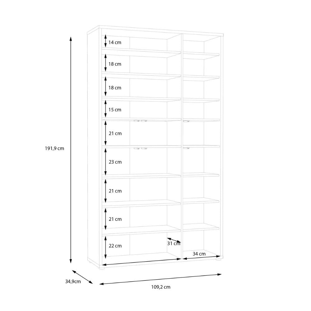 Armadio multiuso Medea 6 ante colore grigio chiaro 109.2x34.9xH191.9 cm.