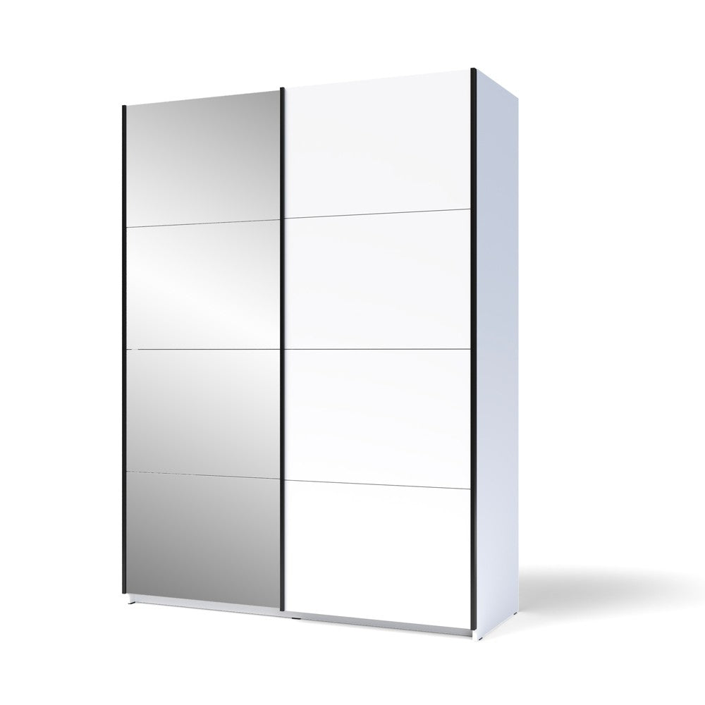 Armadio Zegna 150 2 ante scorrevoli con specchio in bianco