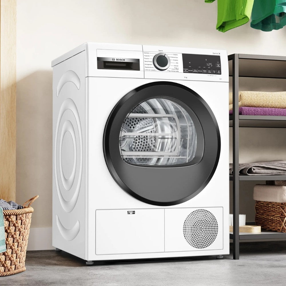 Asciugatrice Bosch WQG241000 9 kg A pompa di calore classe E bianco