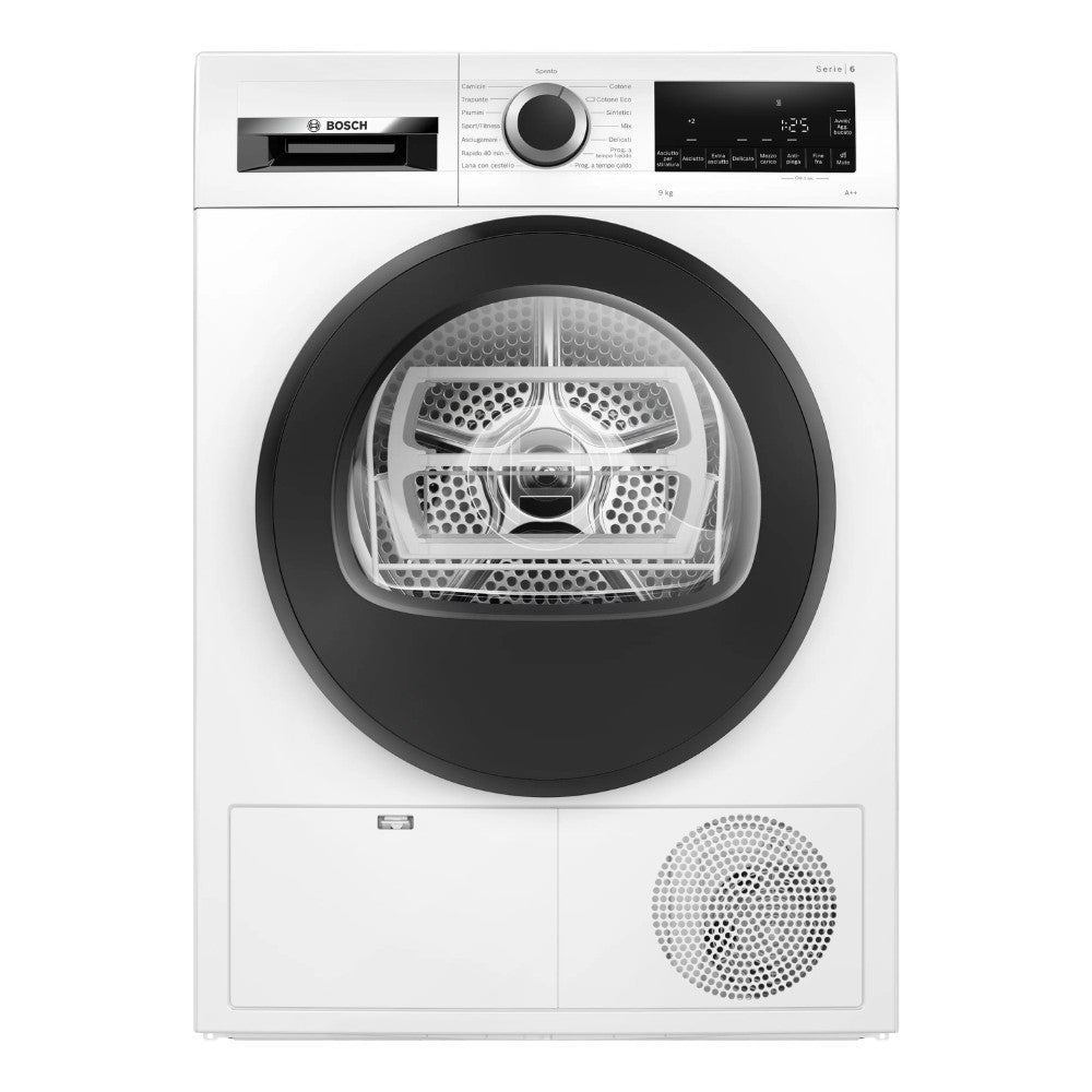 Asciugatrice Bosch WQG241000 9 kg A pompa di calore classe E bianco