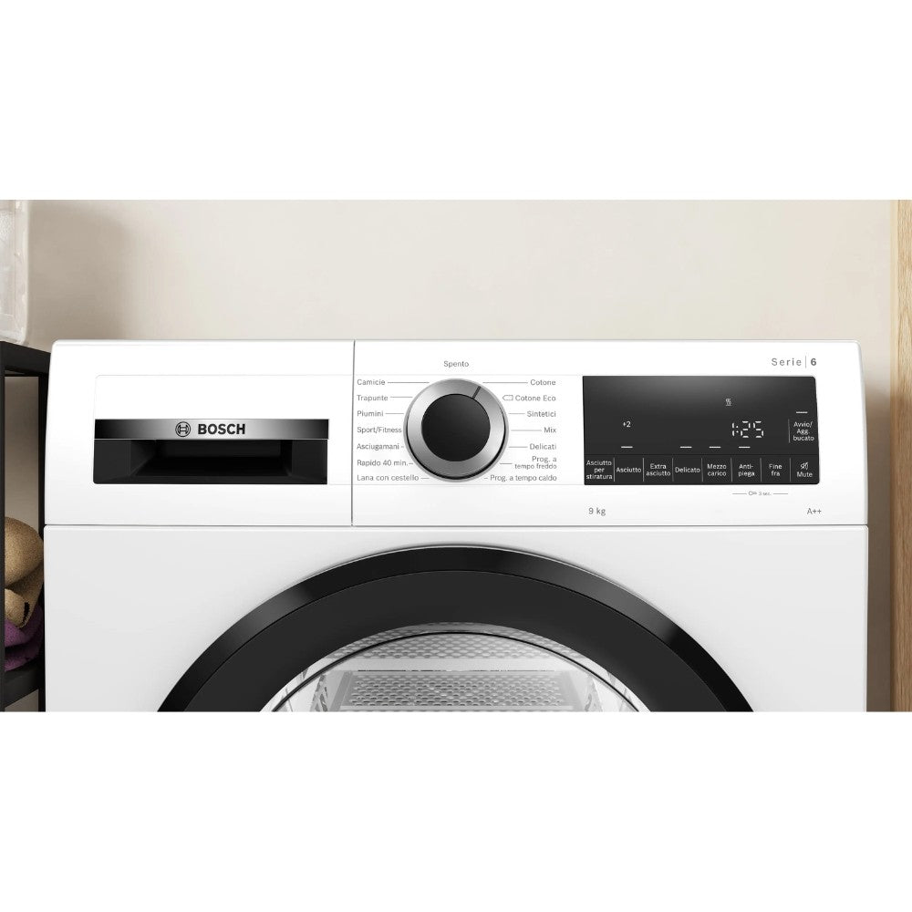 Asciugatrice Bosch WQG241000 9 kg A pompa di calore classe E bianco