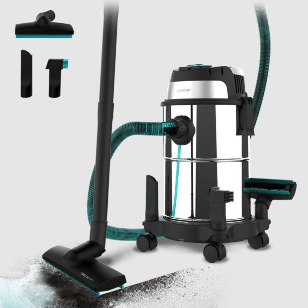 Aspirapolvere Cecotec Conga Rockstar Wet & Dry Steel per solidi e liquidi con 1200 W di potenza e 16 L di capacità