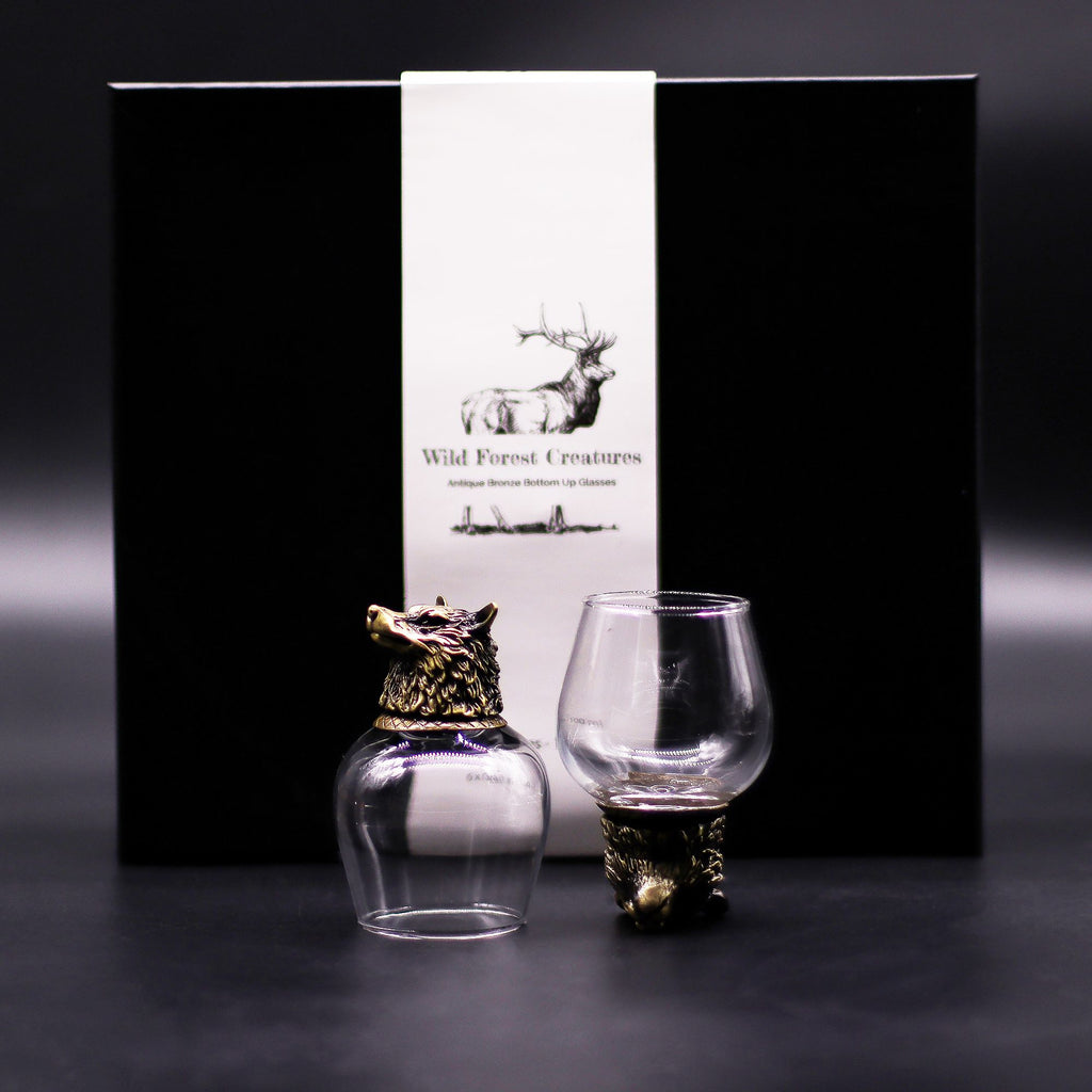 Gift Set of 6 Glasses (100ml) - Mystical Creatures - Antique Bronze