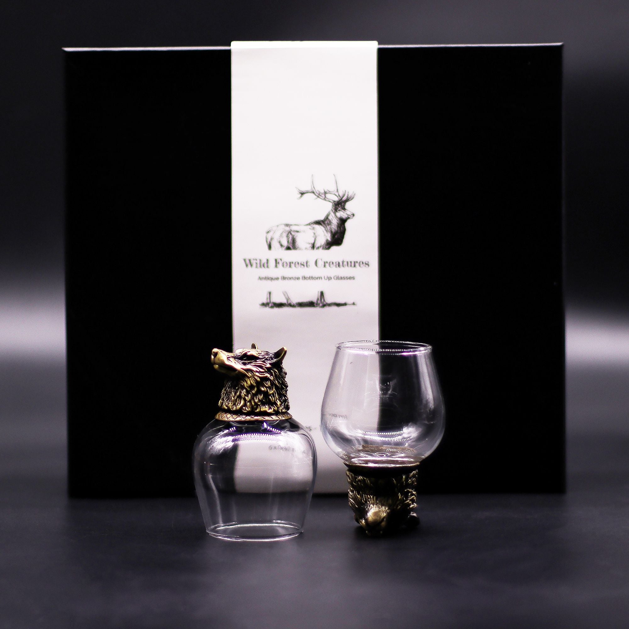 Gift Set of 6 Glasses (100ml) - Mystical Creatures - Antique Bronze
