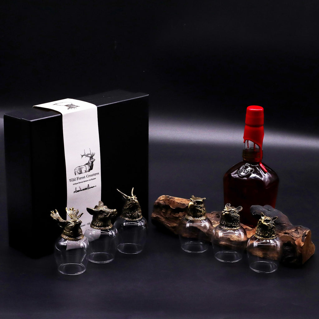 Gift Set of 6 Glasses (100ml) - Mystical Creatures - Antique Bronze