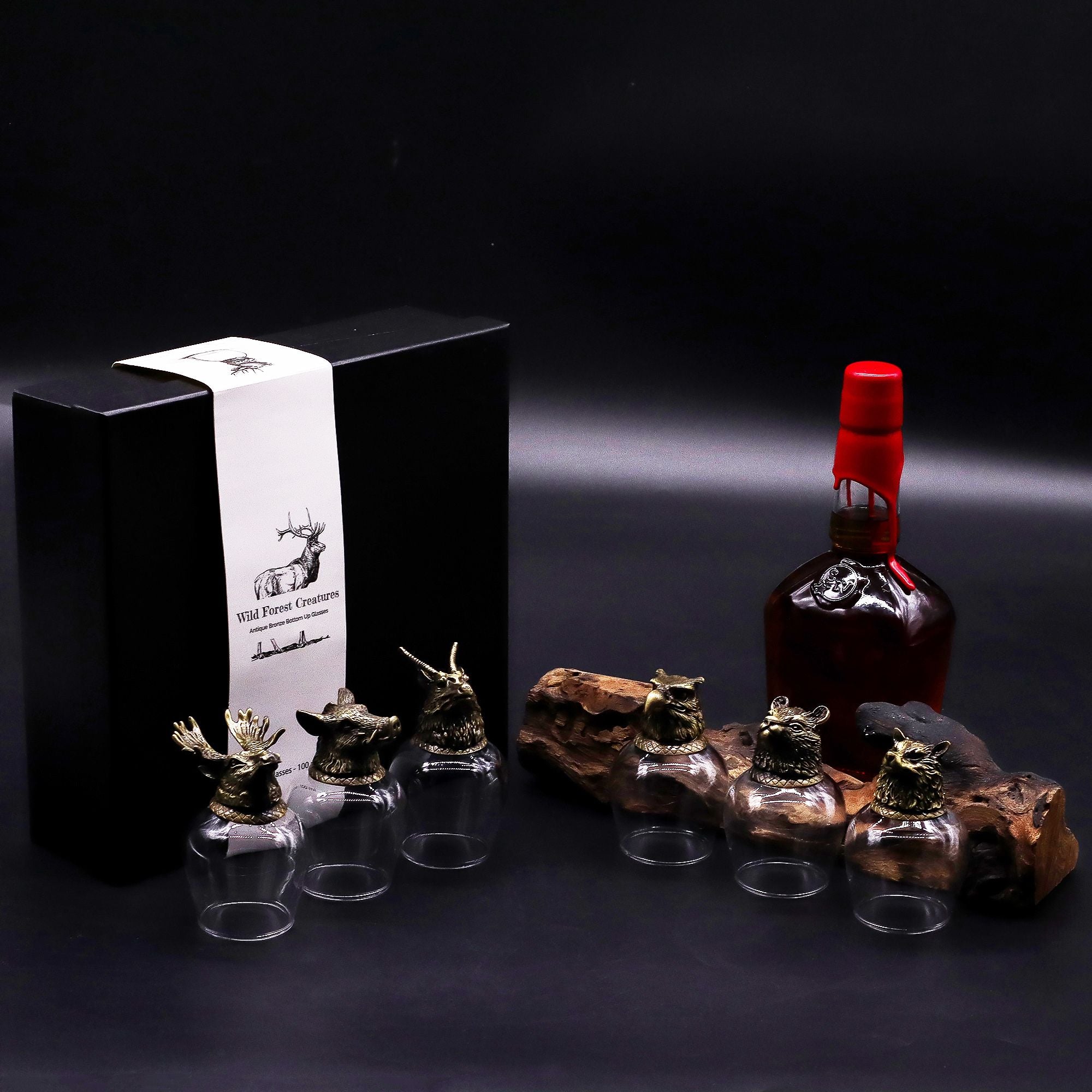 Gift Set of 6 Glasses (100ml) - Mystical Creatures - Antique Bronze