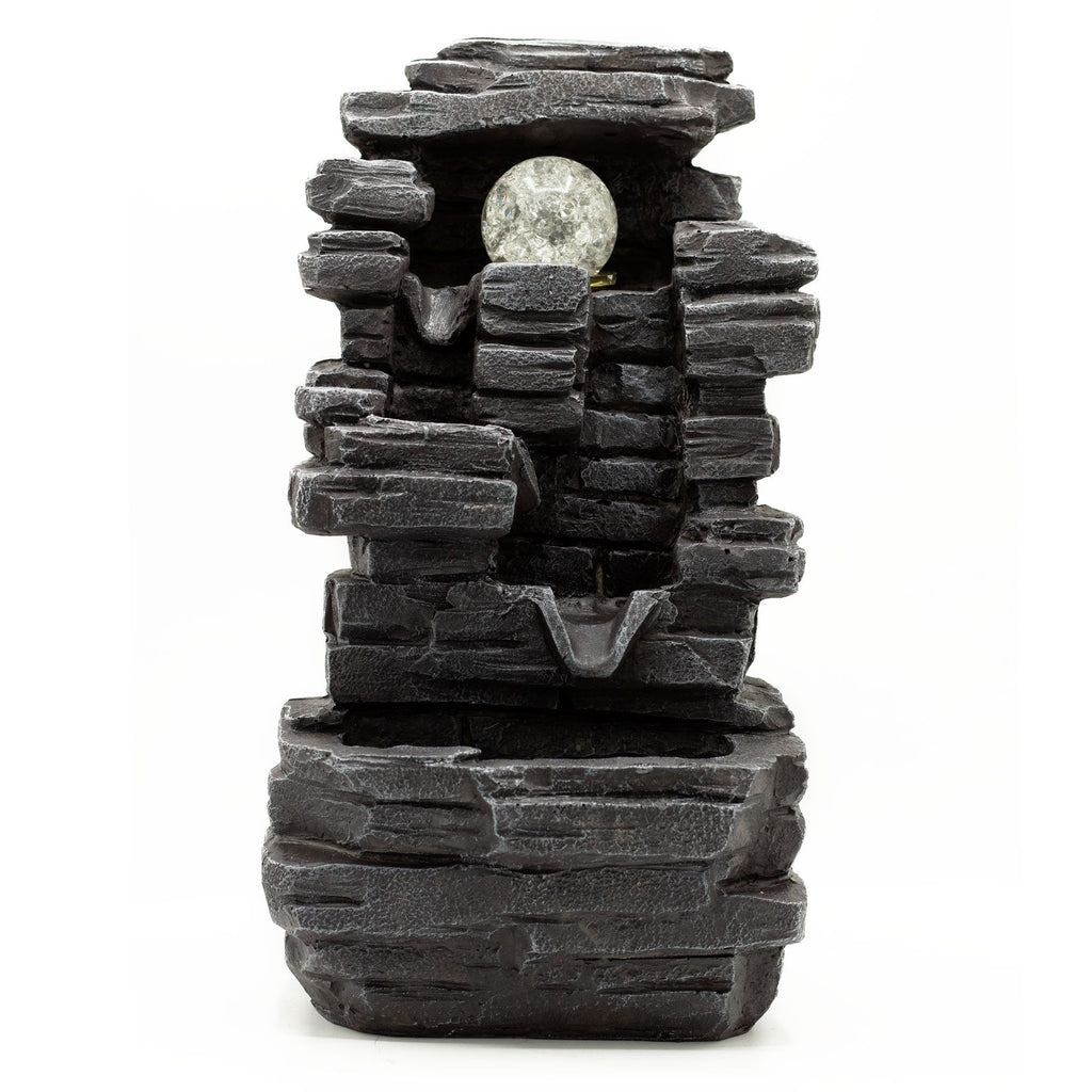 Fontana da tavolo - 35cm - Slab Rocks Formation & Crystal Ball